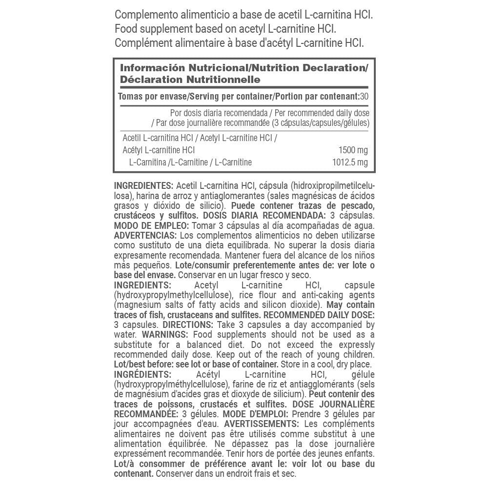 Acetil L-carnitina 1500 Mg - 90 Cápsulas Vegetales - Ayuda A Adelgazar - Masmusculo_4