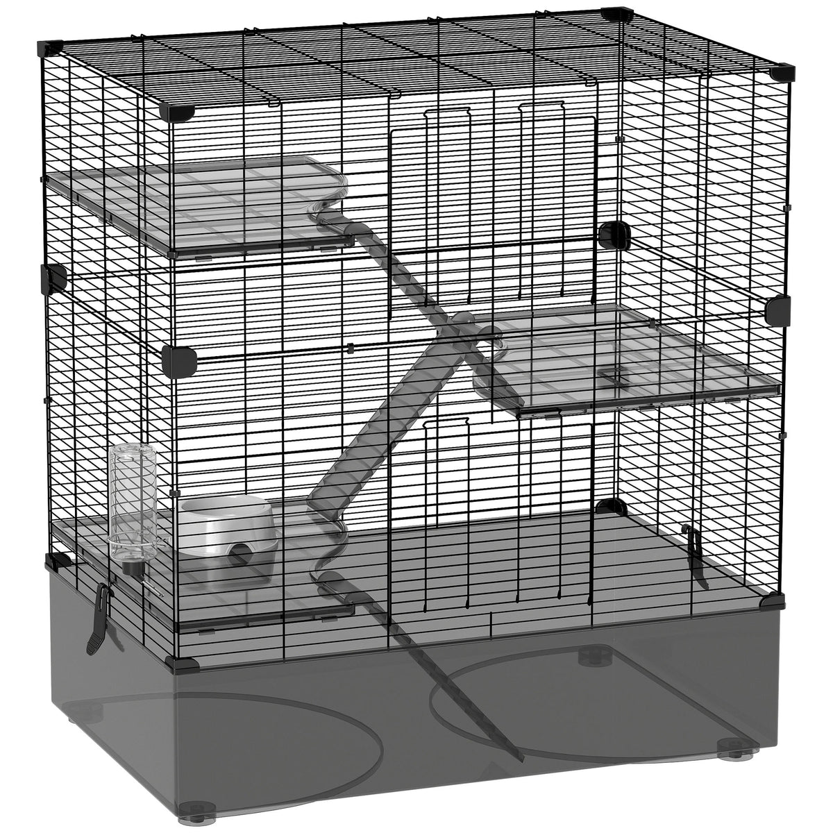 Jaula Para Animales Pawhut Acero, Pet Negro 73x47x80 Cm D51-490v00bk_0
