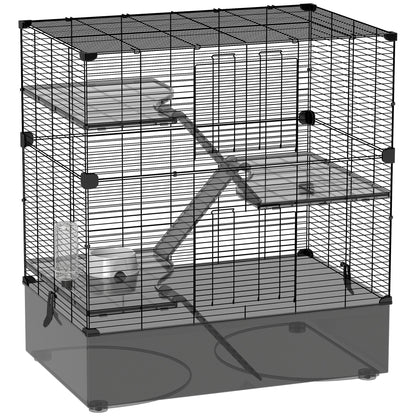 Jaula Para Animales Pawhut Acero, Pet Negro 73x47x80 Cm D51-490v00bk_0