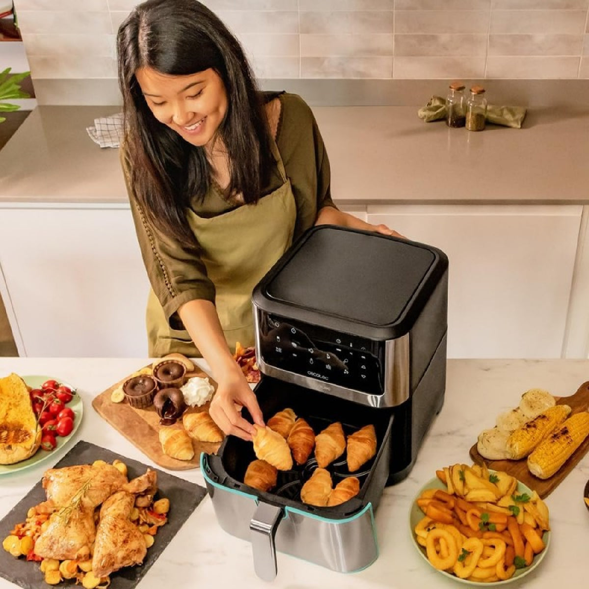 Freidora De Aire Cecofry Supreme 8000, 8 L, 1800 W, 10 Menús, Tecnología Perfeft Cook, 30ºc - 200ºc, Control Táctil._3