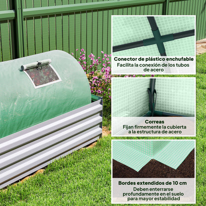 Invernadero Pequeño Outsunny Pe, Acero Verde 300x80x45 Cm_5