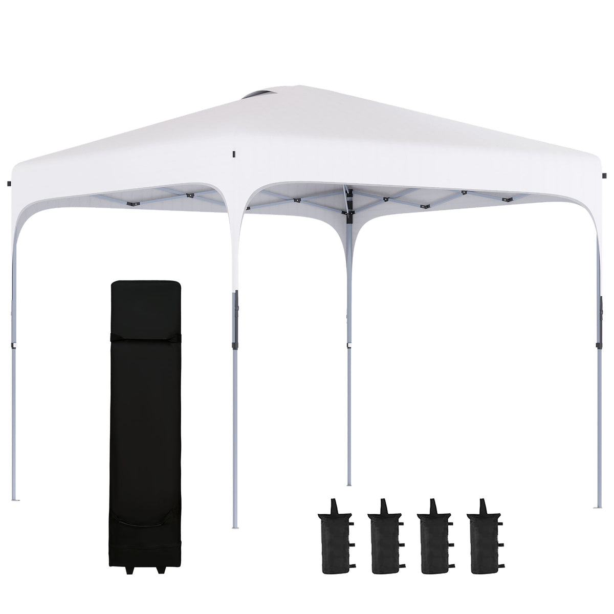 Cenador Plegable Protección Uv 50+ Outsunny 2,5x2,5x2,68 M Blanco_0