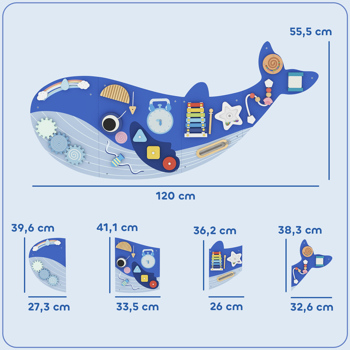Tablero Sensorial Montessori Aiyaplay Mdf Azul 120x55.5x4 Cm_2