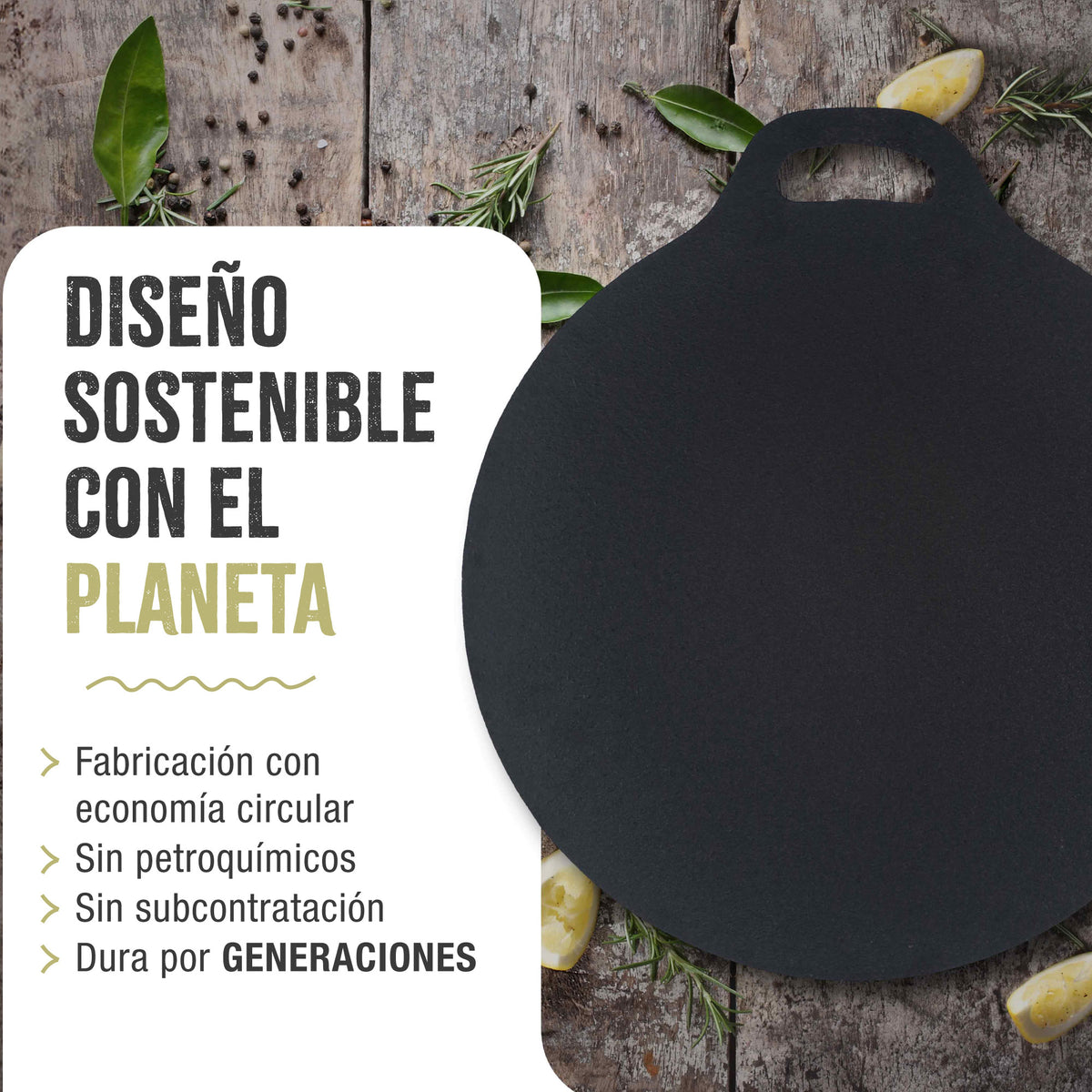Victoria Plancha Inducción Hierro Fundido Curado, Budare 38cm Pizza, Crepes Para Fuego, Barbacoa, Horno, 34573, Negro_5