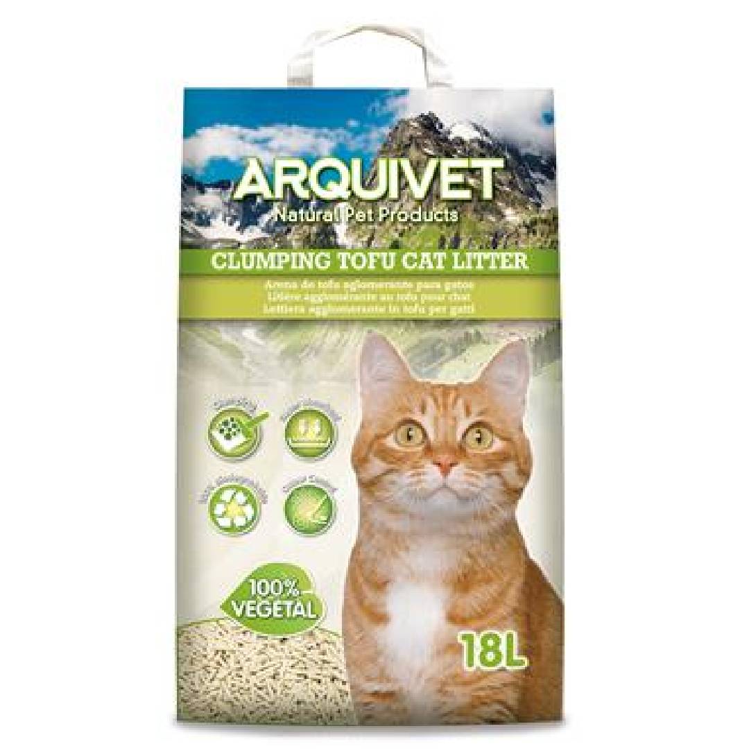 Tofu Cat Litter Arquivet 18 L Arena aglomerante de soja biodegradable