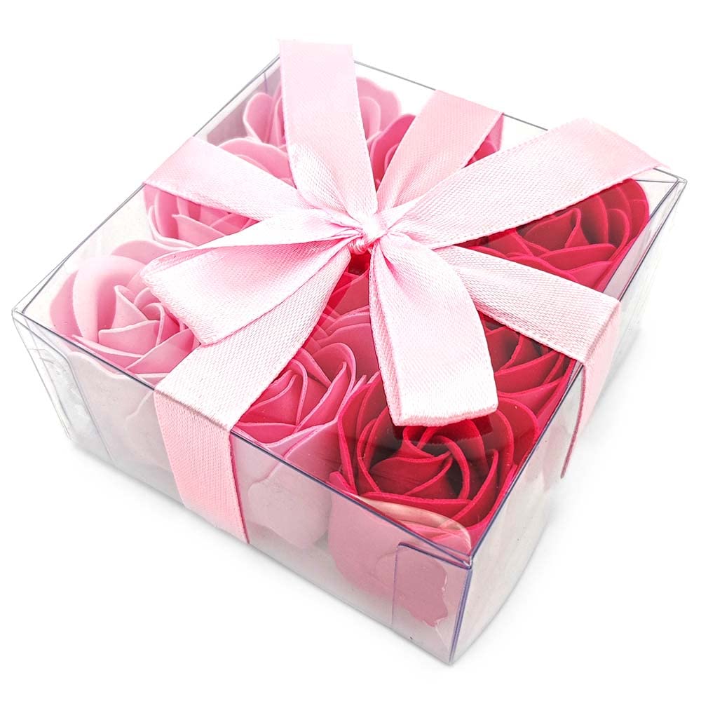 Pack 5 Cajas 9 Rosas De Jabón (rosa) - Flores Con Pétalos De Jabón Perfumados - Regalo Original Para Días Especiales_0