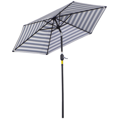 Sombrilla Terraza Outsunny Metal, Poliéster Azul Y Blanco 230x230x216 Cm_0
