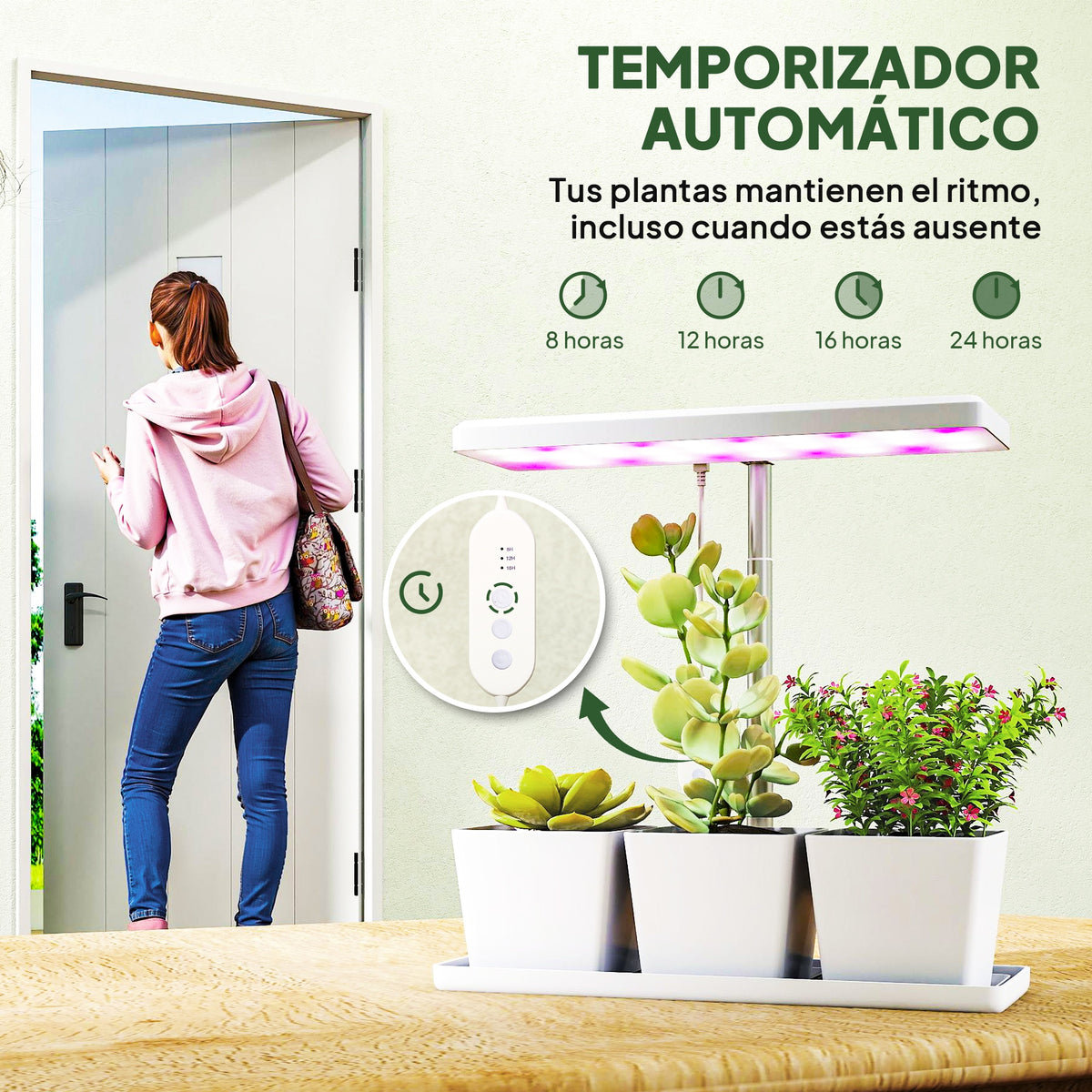 Luz Crecimiento Plantas Outsunny Pp, Aluminio Blanco 31.8x13.4x35.6 Cm 84h-425v90wt_5