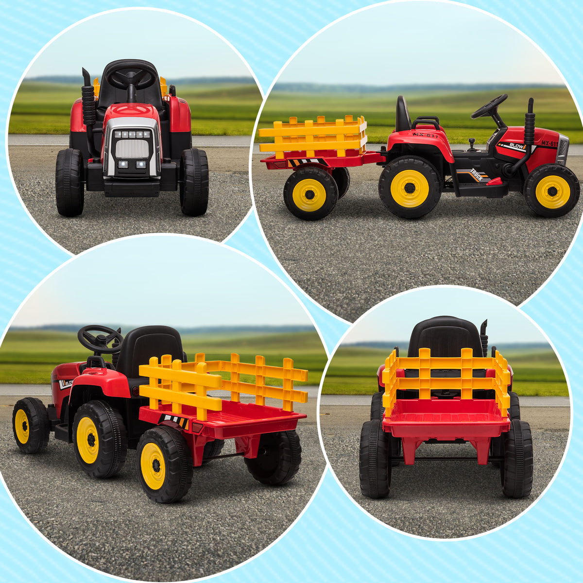 Coche De Batería Infantil Homcom Pp, Metal Rojo 136.5x50x52.5 Cm_4