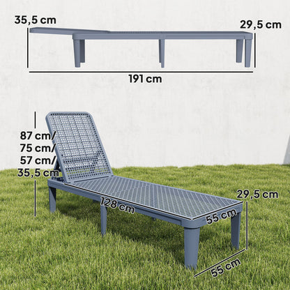 Tumbona Outsunny Pp Gris Oscuro 191x55x35.5 Cm_2