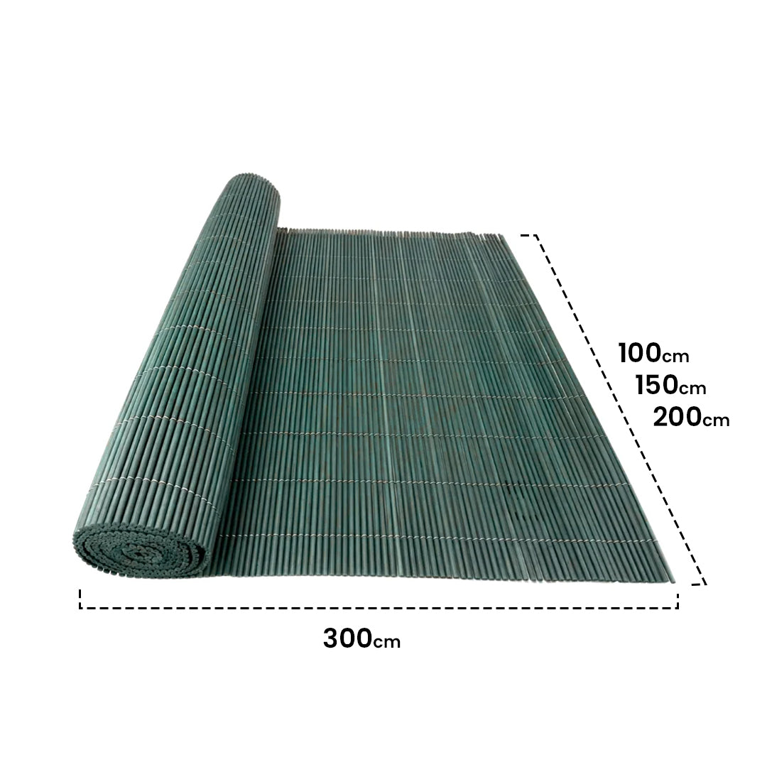 Cerramiento Ecológico De Mimbre Lop Verde 0,9x3 M / Multicolor_2
