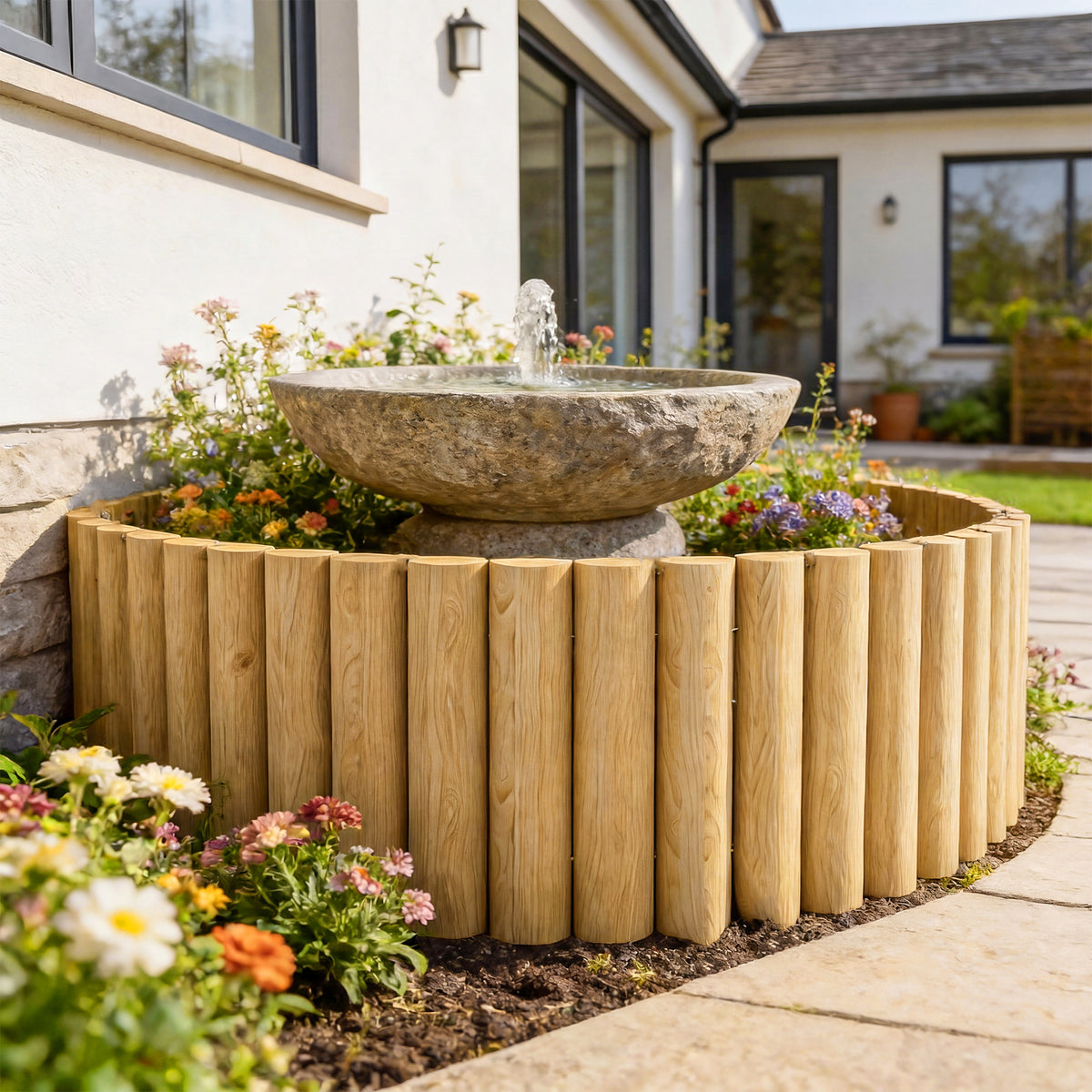 Valla De Jardín Outsunny Madera De Abeto Madera Natural 176x38 Cm_4