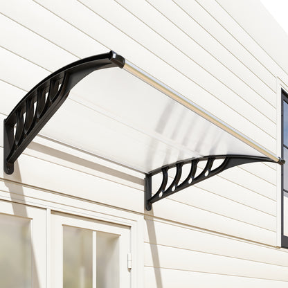 Marquesina Exterior Outsunny Policarbonato, Aluminio Transparente 103x96.5x27 Cm_3