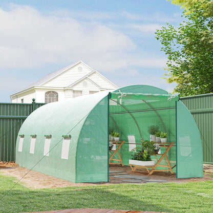 Invernadero De Túnel Con 8 Ventanas Outsunny 600x300x200 Cm Verde_1