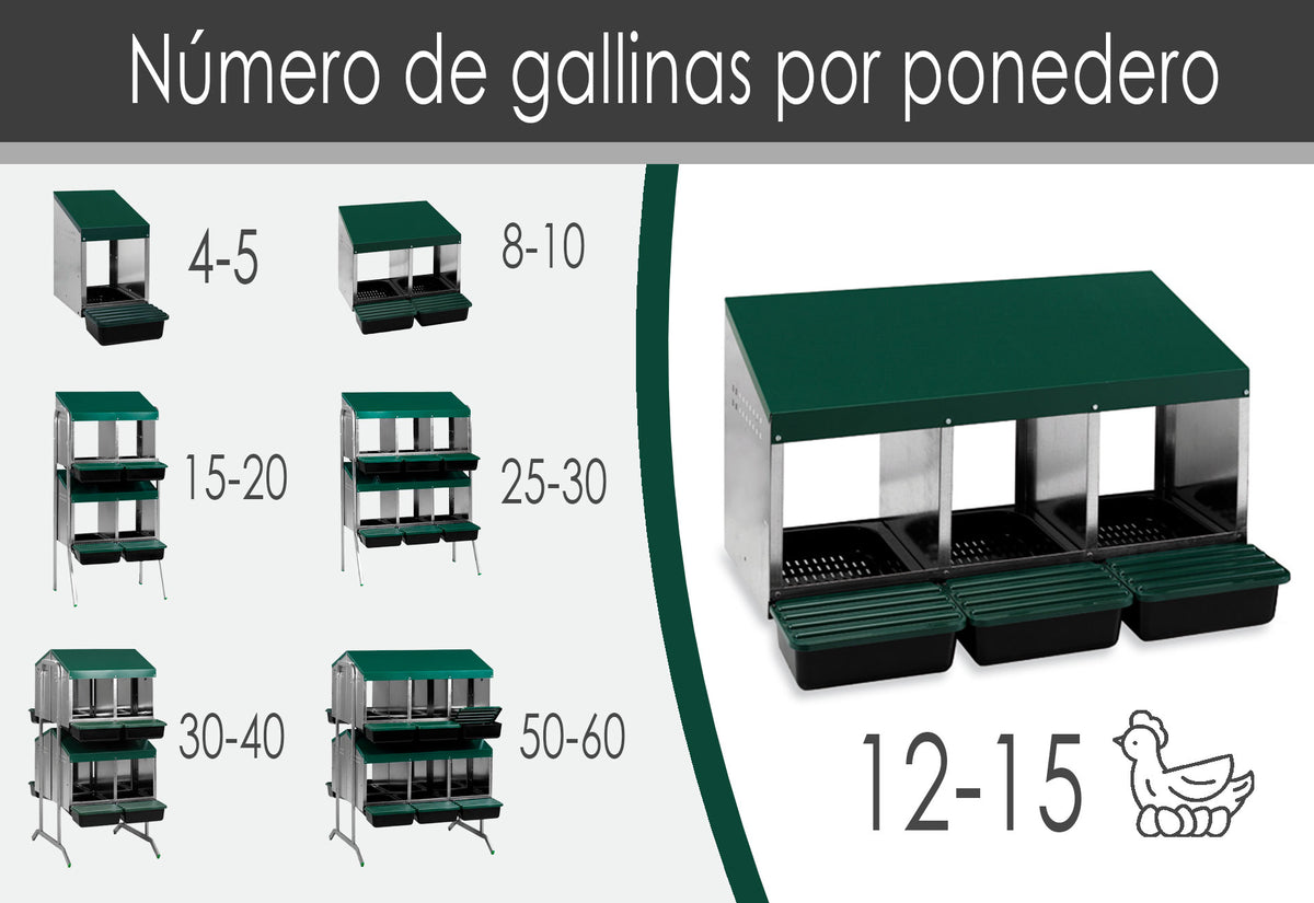 Ponedero Eco 3 Huecos Con Escamoteador | Recoge Huevos Más Limpios_1