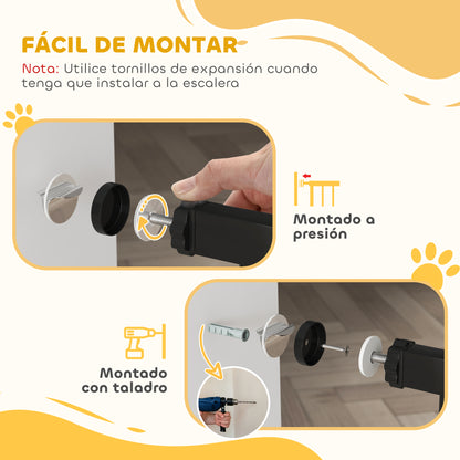 Pawhut Barrera De Seguridad Extensible Con 2 Extensiones 75-95x76 Cm Negro_5