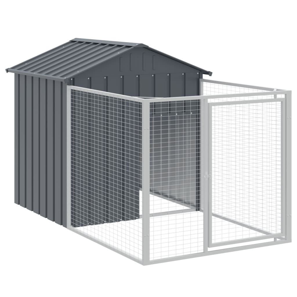 Caseta Perros Con Tejado Acero Galvanizado Gris 117x813x123 Cm_5