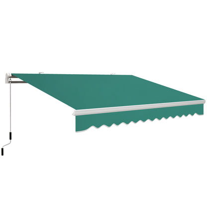 Toldo Manual Plegable Outsunny Verde 395x245 Cm Aluminio Metal_0