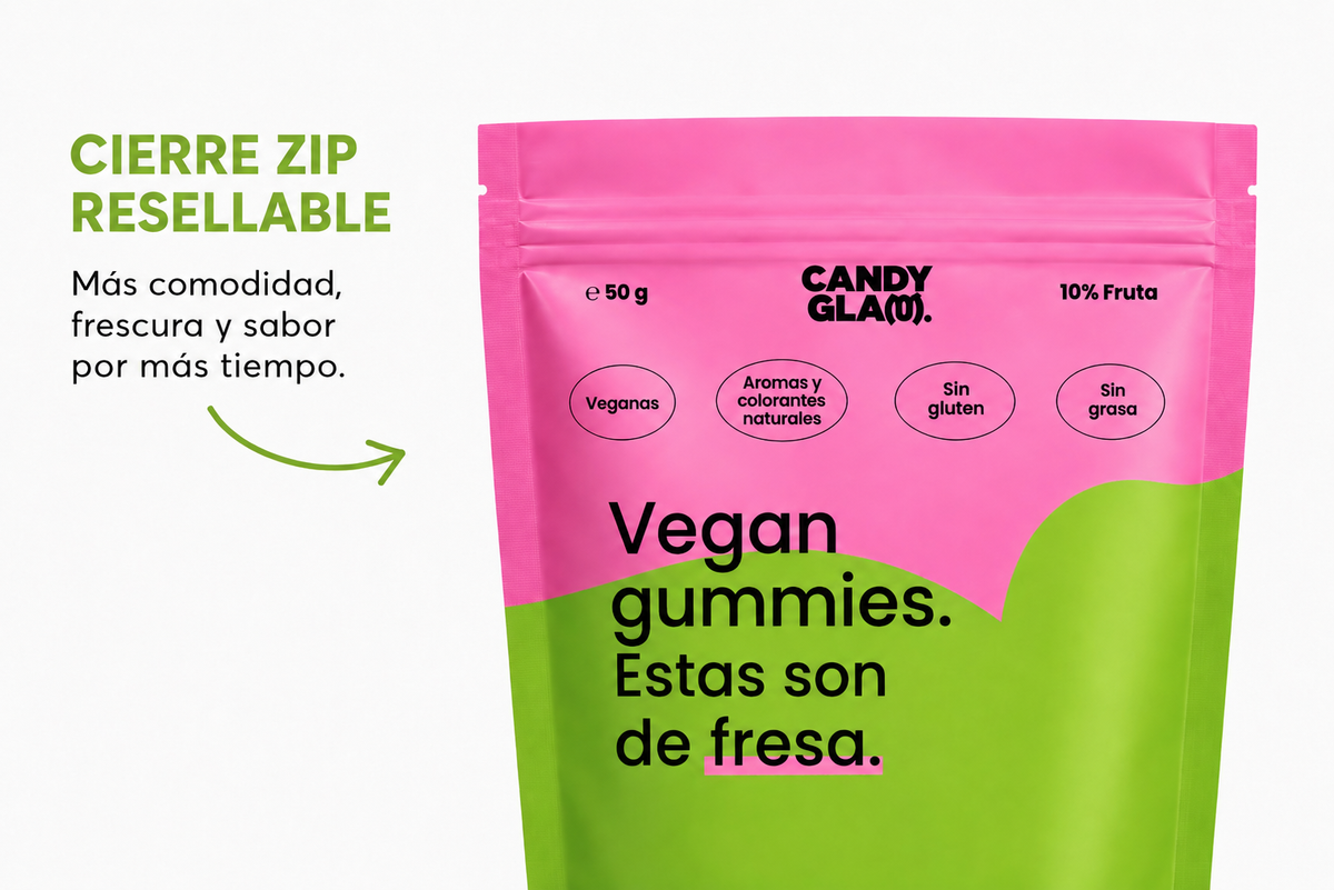 Gummies Veganas Sabor Fresa Pack 14 Bolsas - Snack Dulce Natural Sin Gluten_4