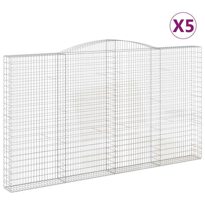 Cestas De Gaviones 5 Uds Forma De Arco Hierro 400x30x220/240 Cm_0