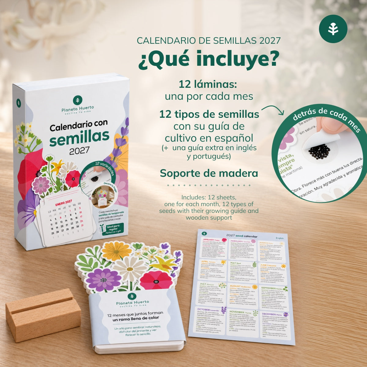 Calendario con Semillas 2027 Planeta Huerto