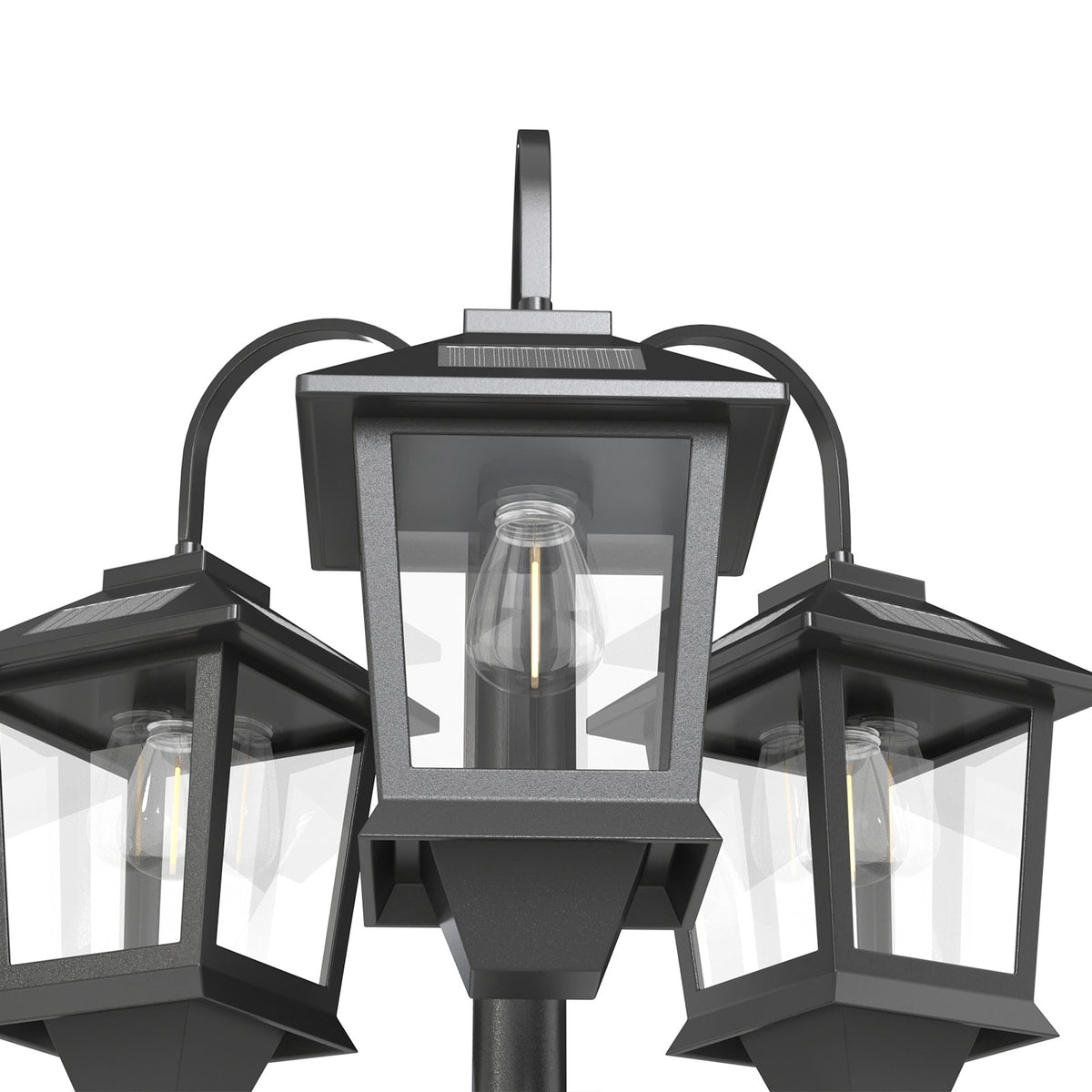 Farola Solar Outsunny Abs, Aluminio Negro 40x34.5x188 Cm_4