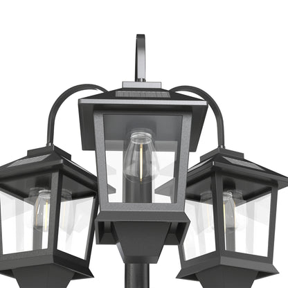 Farola Solar Outsunny Abs, Aluminio Negro 40x34.5x188 Cm_4