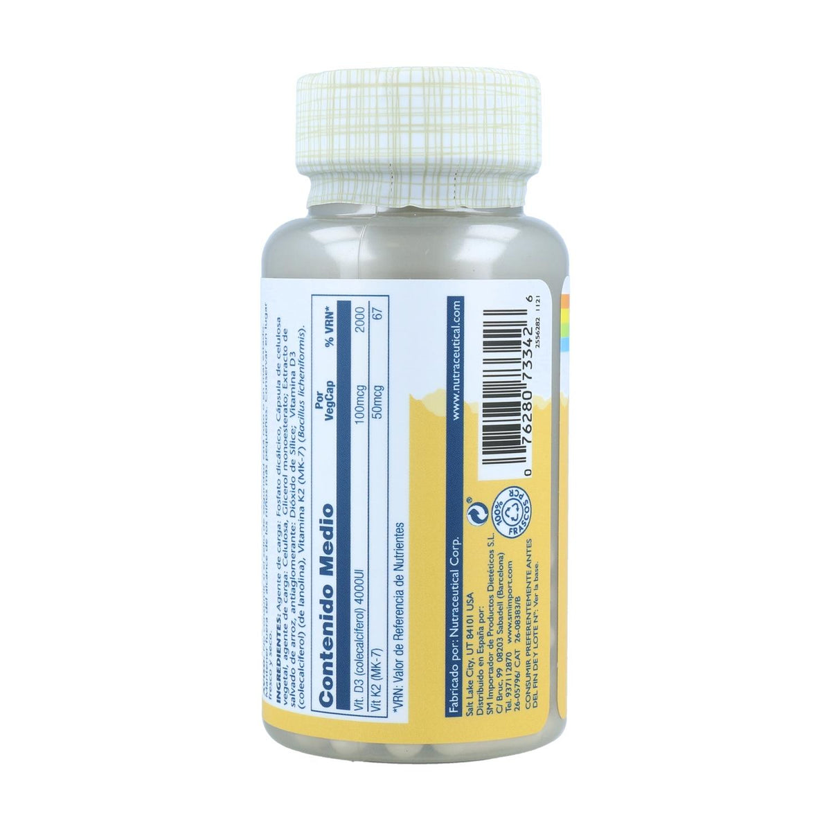 Pack 2X Vitamina D3 & K2 (Mk7) 120 Caps Solaray