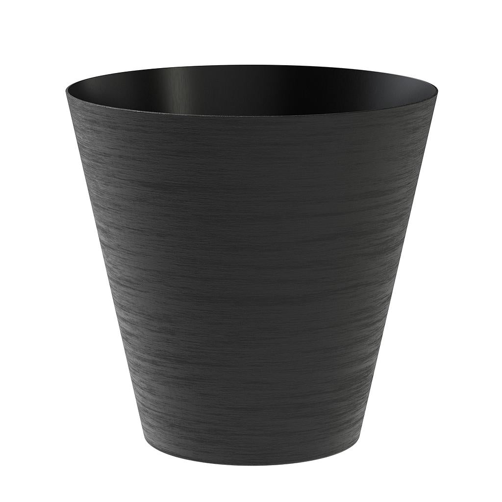 Teraplast Macetero De Plástico Reciclado Hoop Negro 16cm_0
