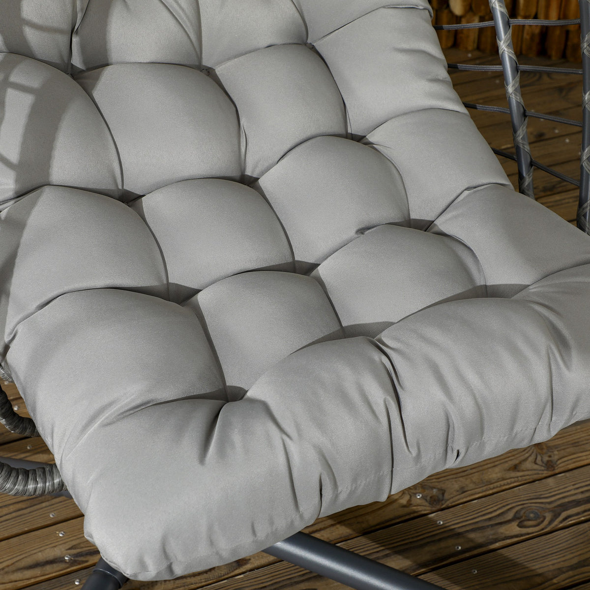 Silla Colgante Outsunny Acero, Pe Gris Oscuro 100x131x194 Cm_4