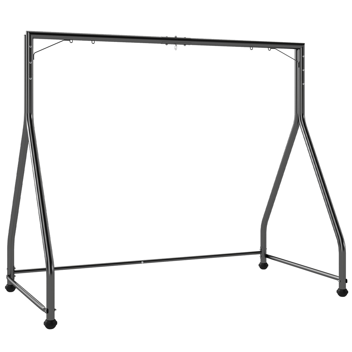 Estructura De Columpio Outsunny Acero Negro 210x117x175 Cm_0