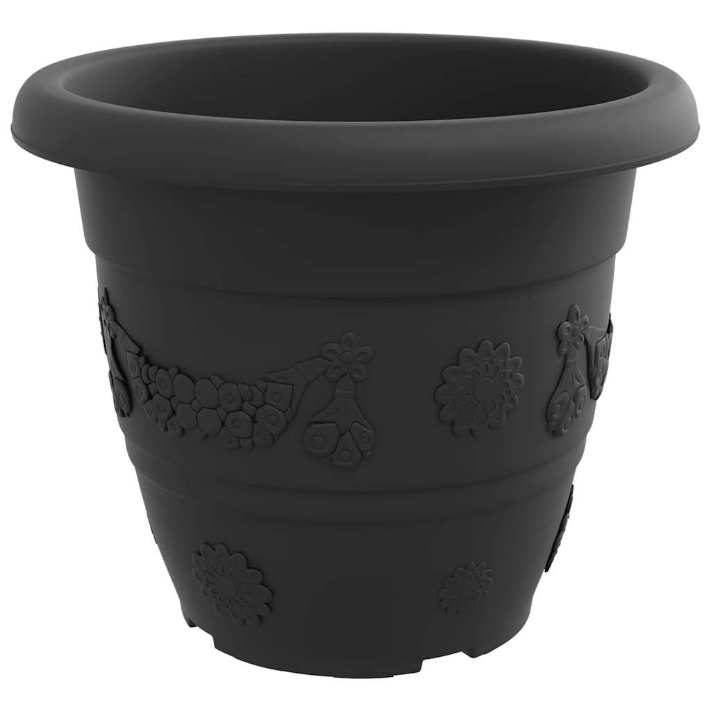 Maceta Redonda Para Flores 6 Uds. Negro Ø 39 X 32 Cm Plástico_4