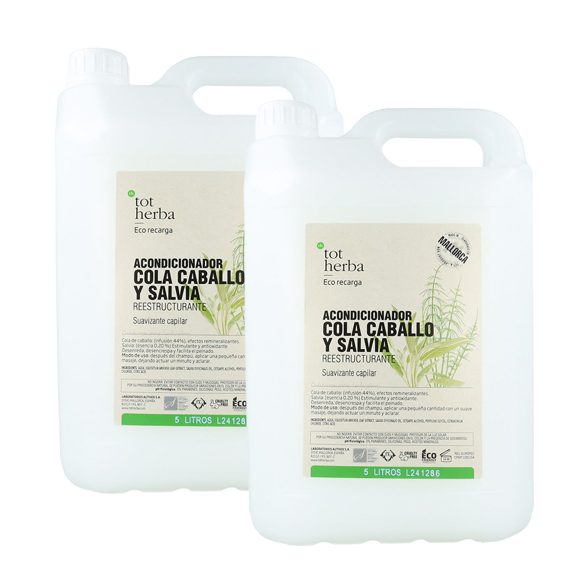 Pack 2x Acondicionador cola caballo y salvia Tot Herba 5 L
