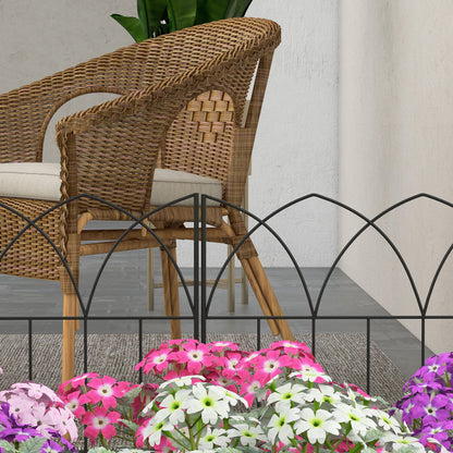 Vallas De Jardín Outsunny Metal Negro 205x45.5 Cm_3