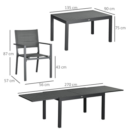 Conjunto Muebles De Jardín 9 Piezas Outsunny 270x90x75 Cm Gris_2