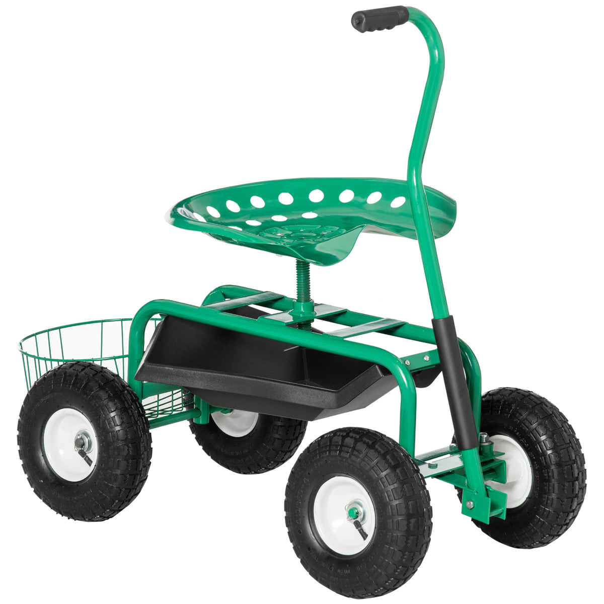 Carrito De Jardín Outsunny Metal, Pp Verde 98x45x87 Cm_0