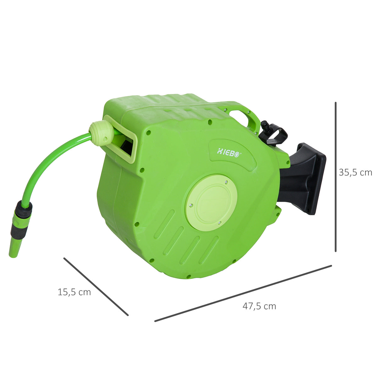 Carrete Para Manguera Outsunny Verde Con 15m De Manguera_2