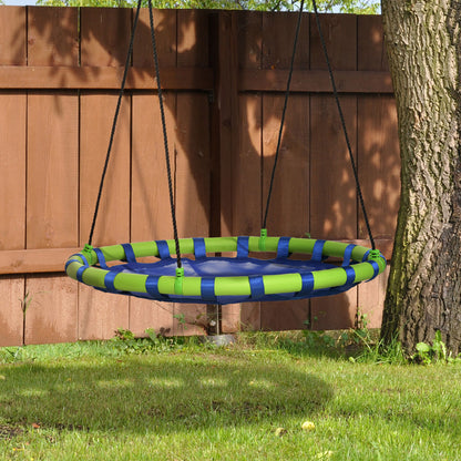 Columpio Infantil Nido Con Altura Ajustable Outsunny Ø100x180 Cm Azul_1
