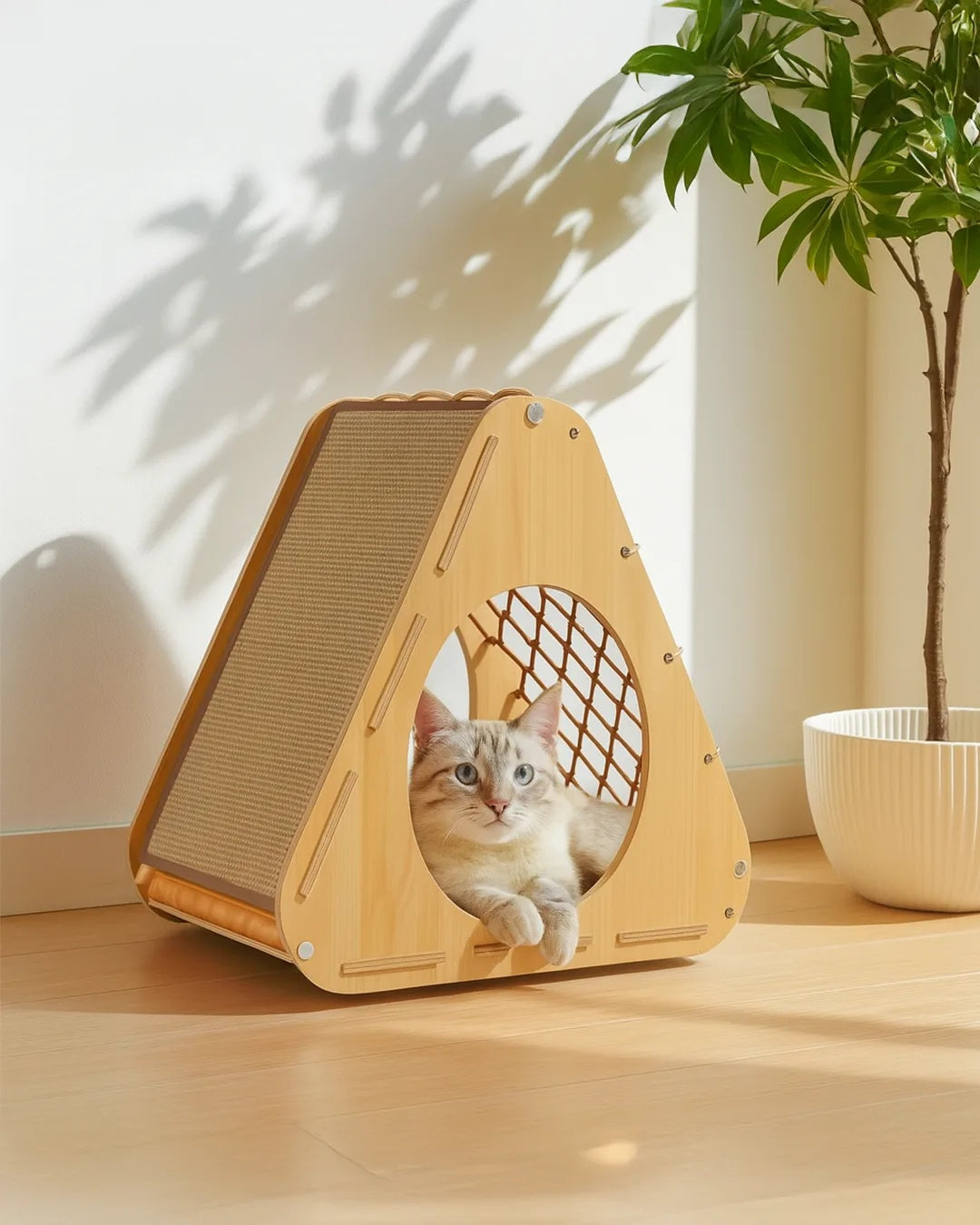 Casa Para Gatos Aurea Con Rascador De Sisal Y Refugio De Descanso Althea Living 66x52x55cm_2