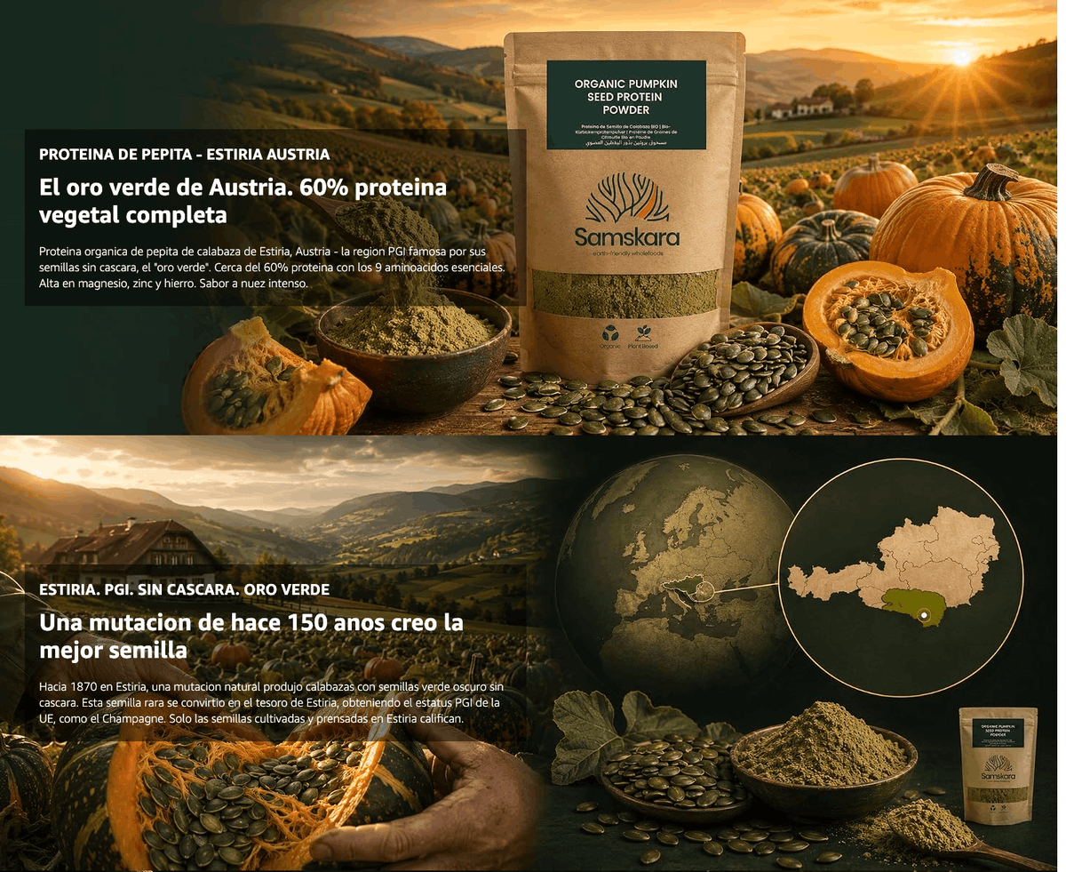 Proteína De Calabaza Bio - 500g | Proteína Vegetal Ecológica Vegana Para Batidos Y Repostería, Sin Azúcares Añadidos_3