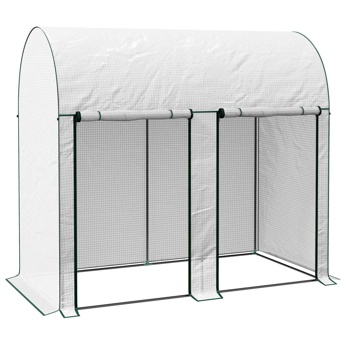 Invernadero Outsunny Acero, Pe Blanco 200x100x178 Cm_0