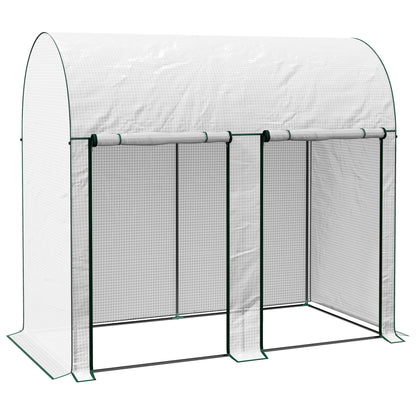 Invernadero Outsunny Acero, Pe Blanco 200x100x178 Cm_0