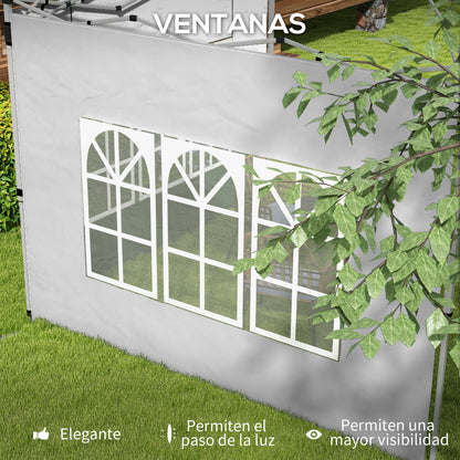 Paredes Laterales Carpa Outsunny Tela Oxford Gris Claro 295x195 Cm_5