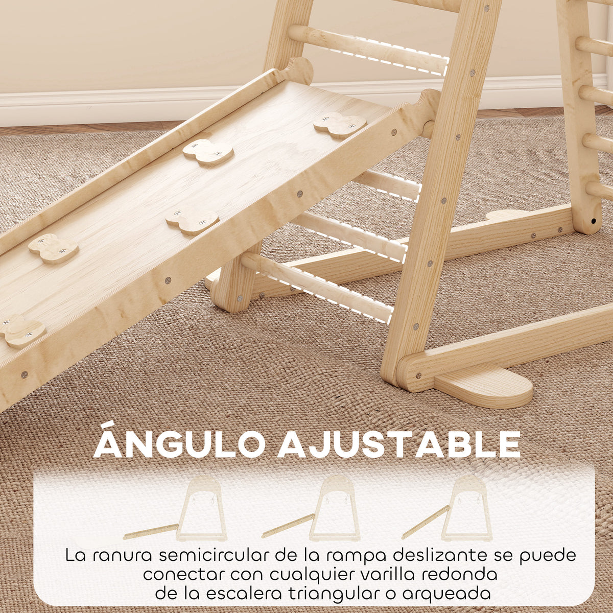 Triángulo De Escalada Aiyaplay Madera Contrachapada, Madera De Pino Madera Natural 180x89x59 Cm 331-102v00nd_5