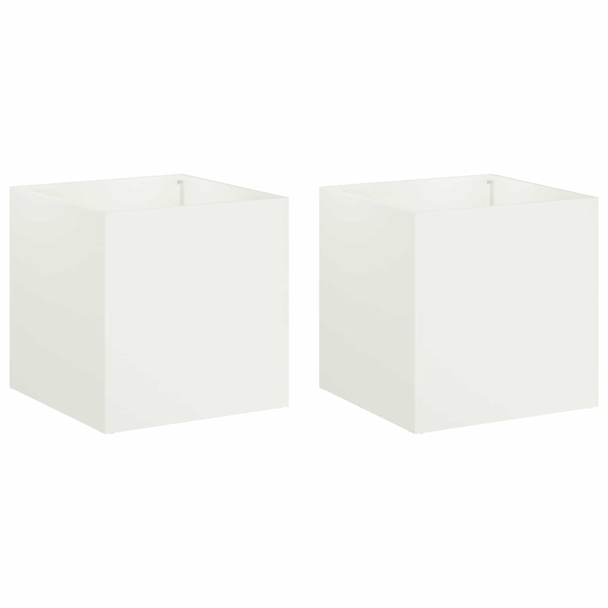 Macetero De Jardín 2 Uds. Blanco 25 X 25 X 25 Cm_0