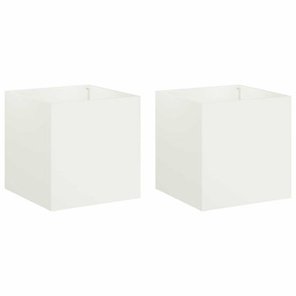 Macetero De Jardín 2 Uds. Blanco 25 X 25 X 25 Cm_0