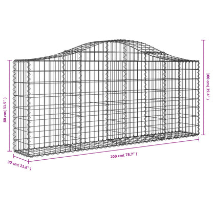 Cestas De Gaviones 50 Uds Forma De Arco Hierro 200x30x80/100 Cm_5