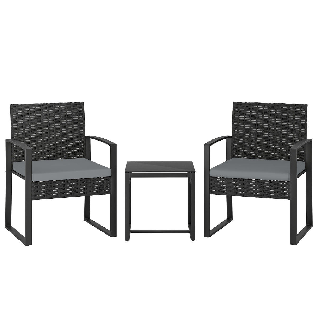 Conjunto De Jardín Outsunny Acero, Pe Gris Claro 58x55x76 Cm_0
