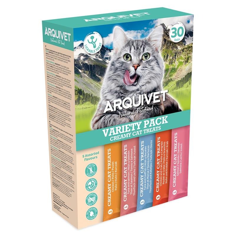 Creamy Cat Treats Snack cremoso Variety Pack Arquivet 30 ud