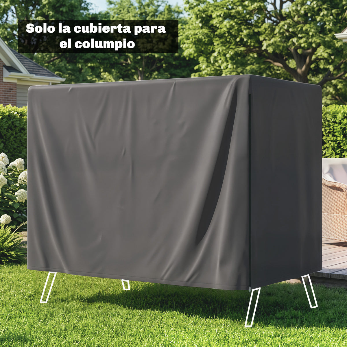Funda Para Columpio Outsunny Pe Gris Oscuro 215x155x150 Cm_3